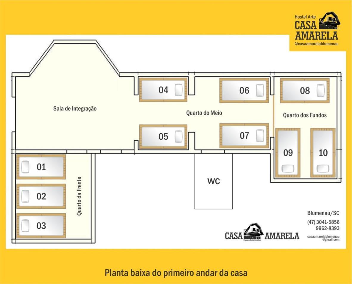 Hostel Casa Amarela Blumenau Hospedagem Alternativa Exterior foto